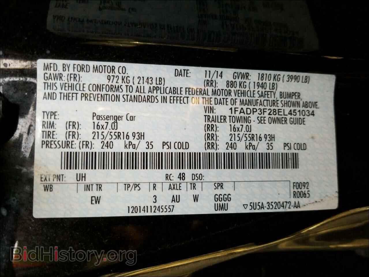 2014 FORD FOCUS - VIN: 1FADP3F28EL451034 - Photo 10