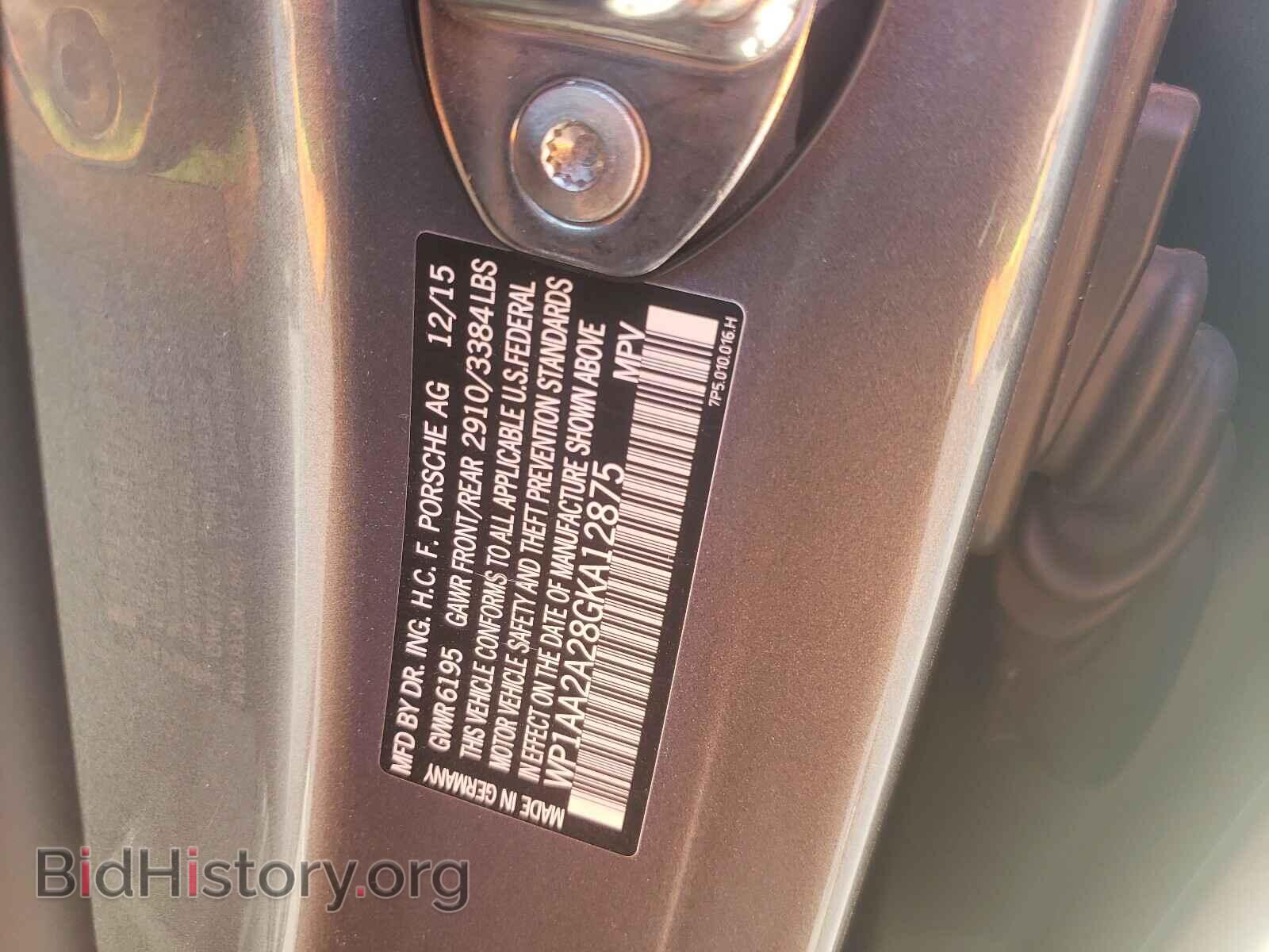 2016 PORSCHE CAYENNE - VIN: WP1AA2A28GKA12875 - Фото 10