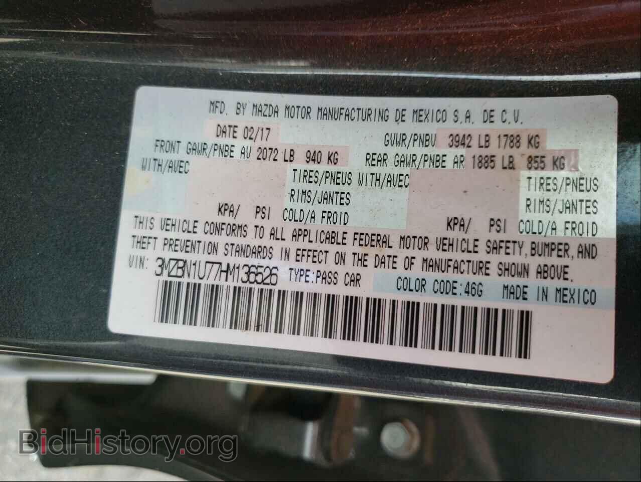2017 MAZDA 3 - VIN: 3MZBN1U77HM136526 - Фото 10