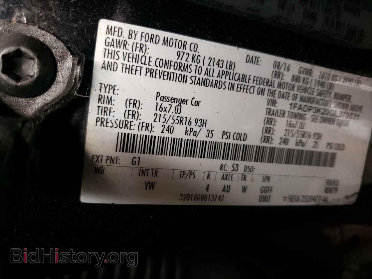 2016 FORD FOCUS - VIN: 1FADP3K20GL379531 - Photo 10