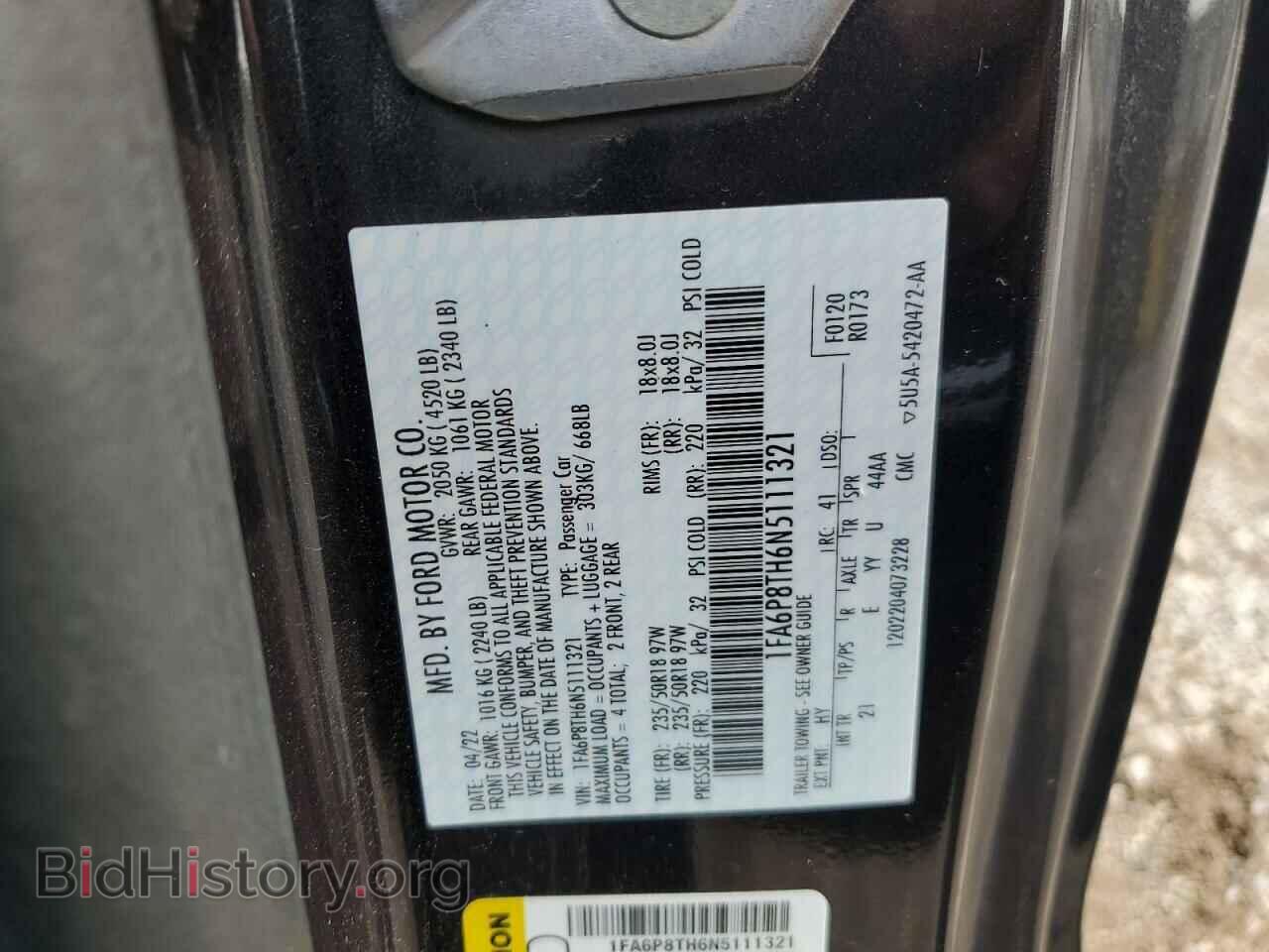 2022 FORD ALL Models - VIN: 1FA6P8TH6N5111321 - Photo 13
