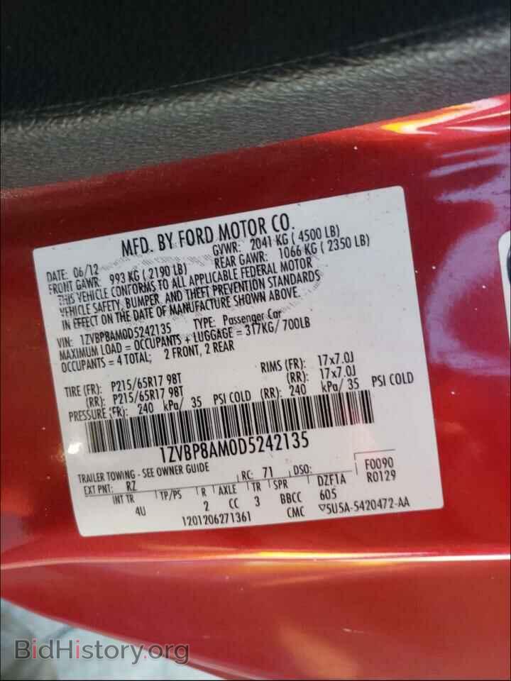 2013 FORD MUSTANG - VIN: 1ZVBP8AM0D5242135 - Фото 10