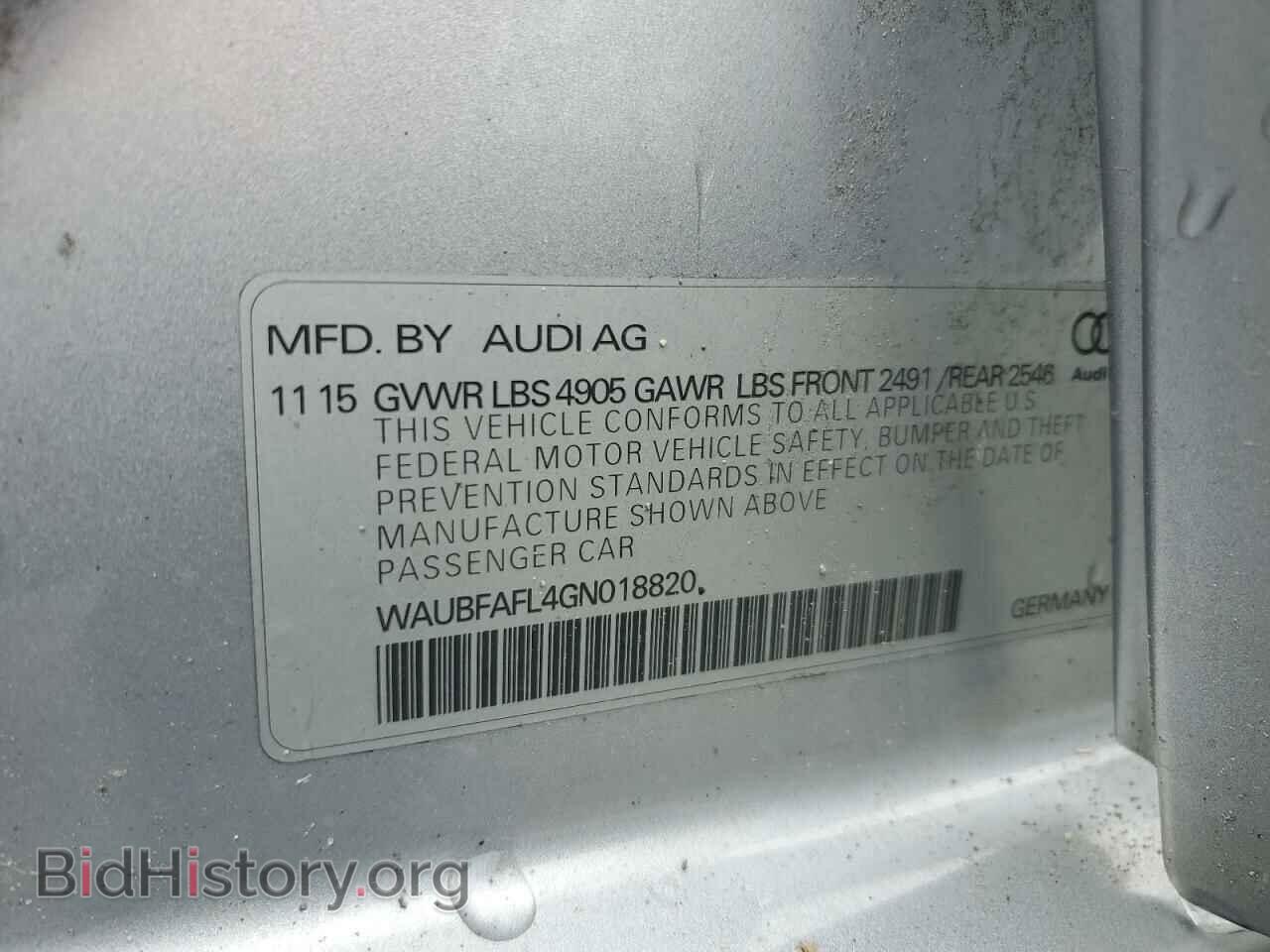2016 AUDI A4 - VIN: WAUBFAFL4GN018820 - Фото 10