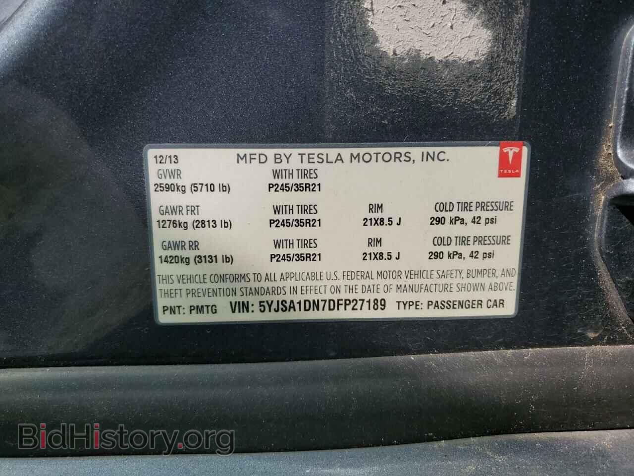 2013 TESLA MODEL S - VIN: 5YJSA1DN7DFP27189 - Photo 13