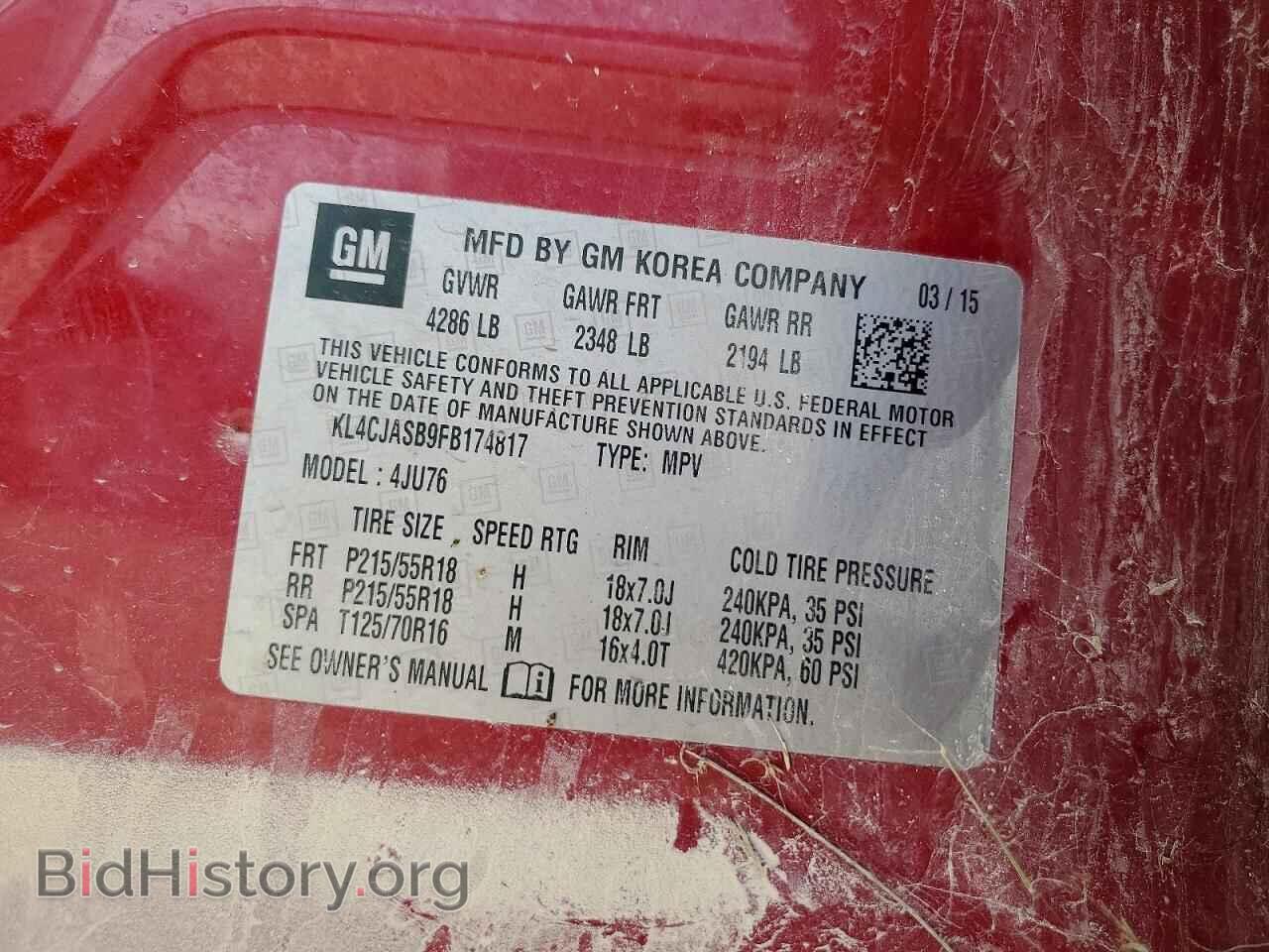 2015 BUICK ENCORE - VIN: KL4CJASB9FB174817 - Photo 13