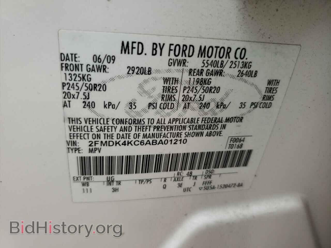 2010 FORD EDGE - VIN: 2FMDK4KC6ABA01210 - Photo 10