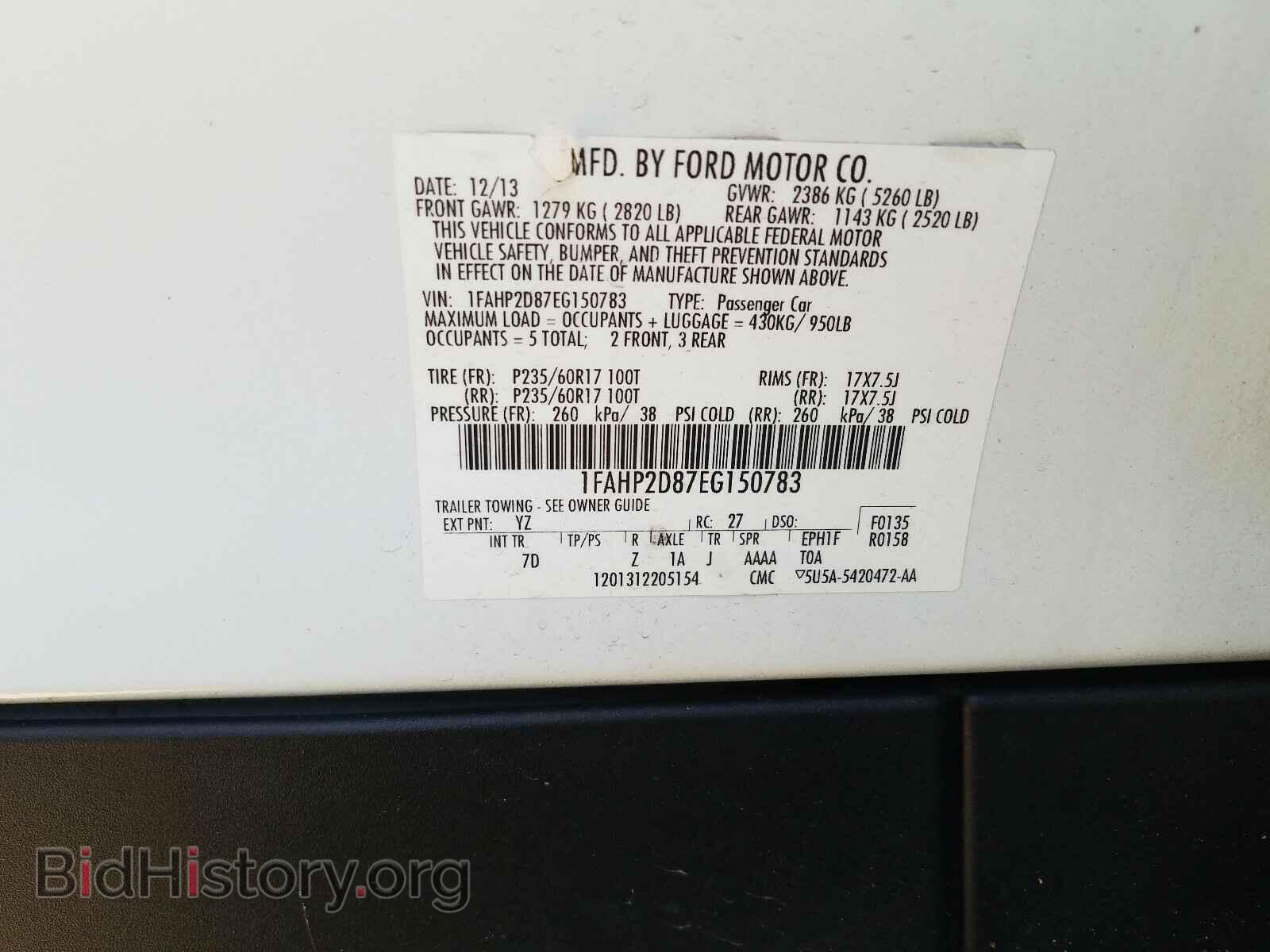 2014 FORD TAURUS - VIN: 1FAHP2D87EG150783 - Photo 10