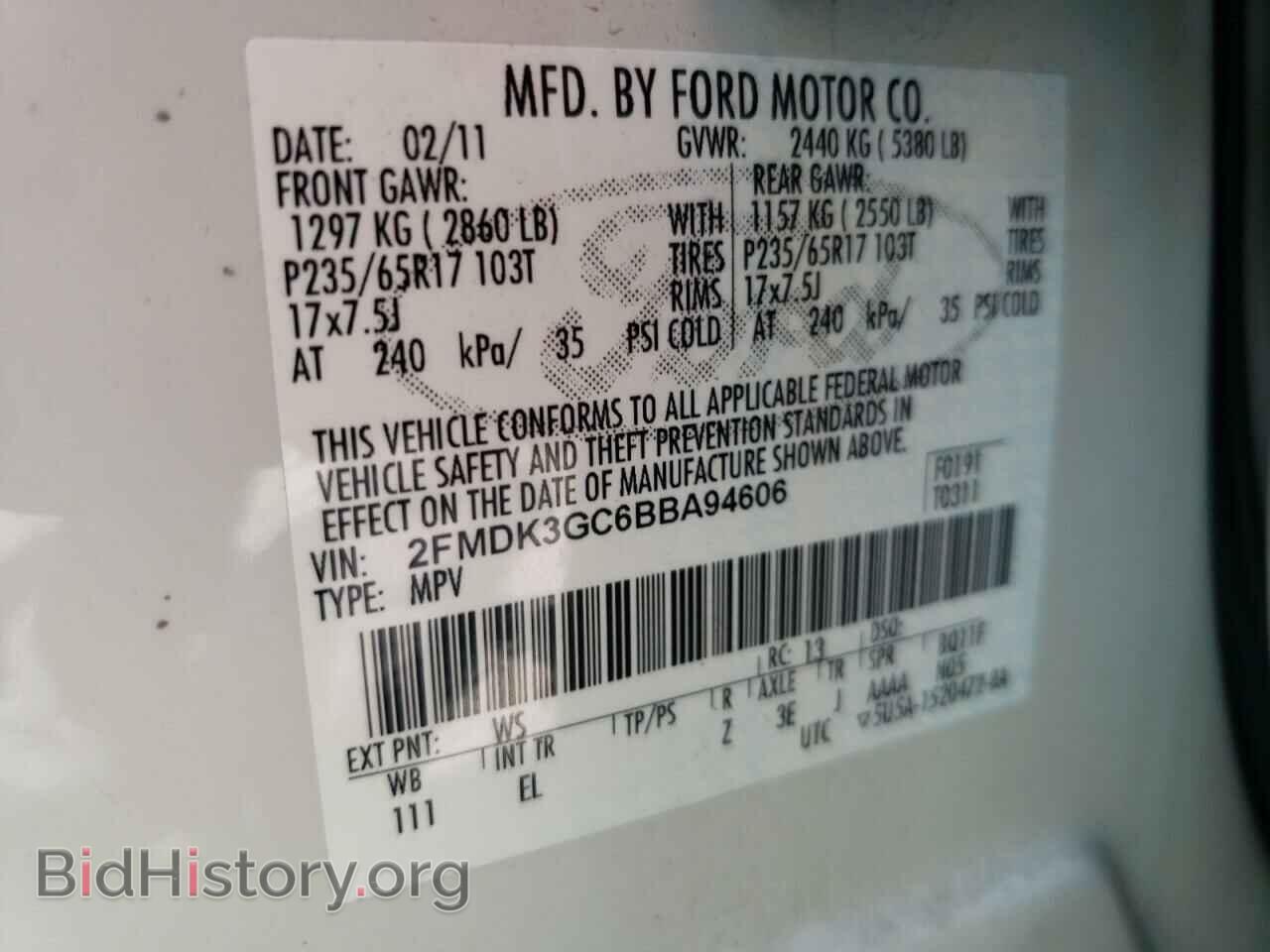 2011 FORD EDGE - VIN: 2FMDK3GC6BBA94606 - Photo 10