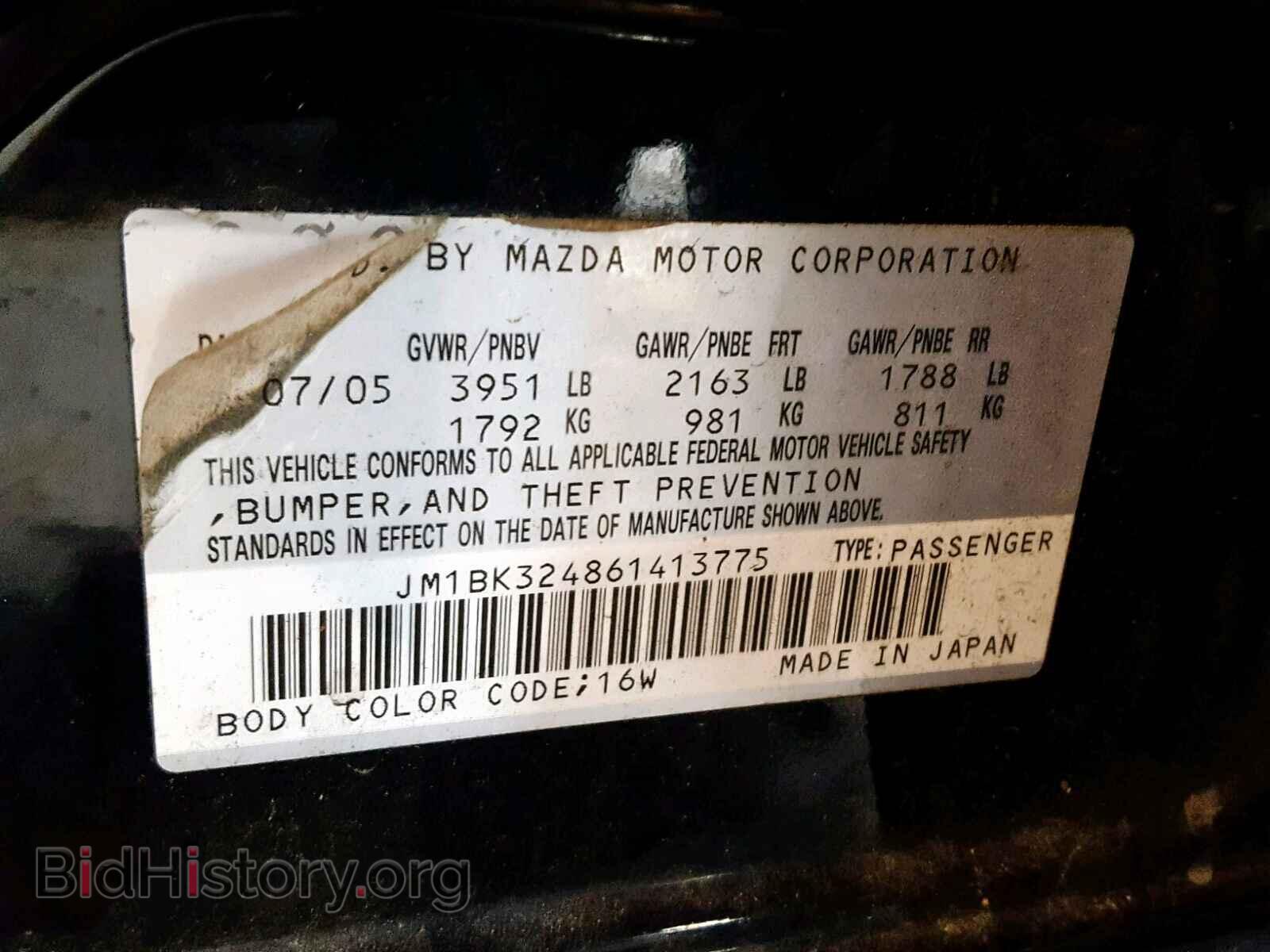 2006 MAZDA 3 S - VIN: JM1BK324861413775 - Фото 10