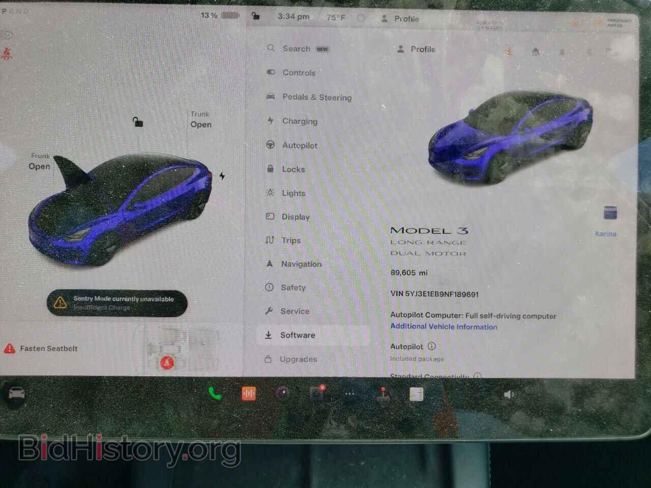 2022 TESLA MODEL 3 - VIN: 5YJ3E1EB9NF189691 - Фото 9