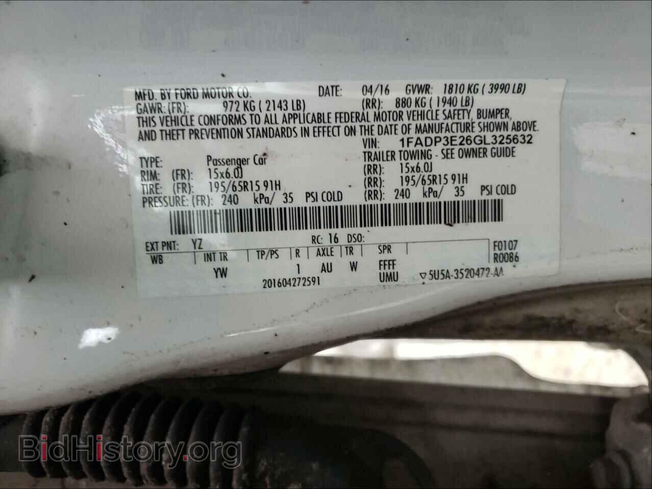 2016 FORD FOCUS - VIN: 1FADP3E26GL325632 - Фото 10