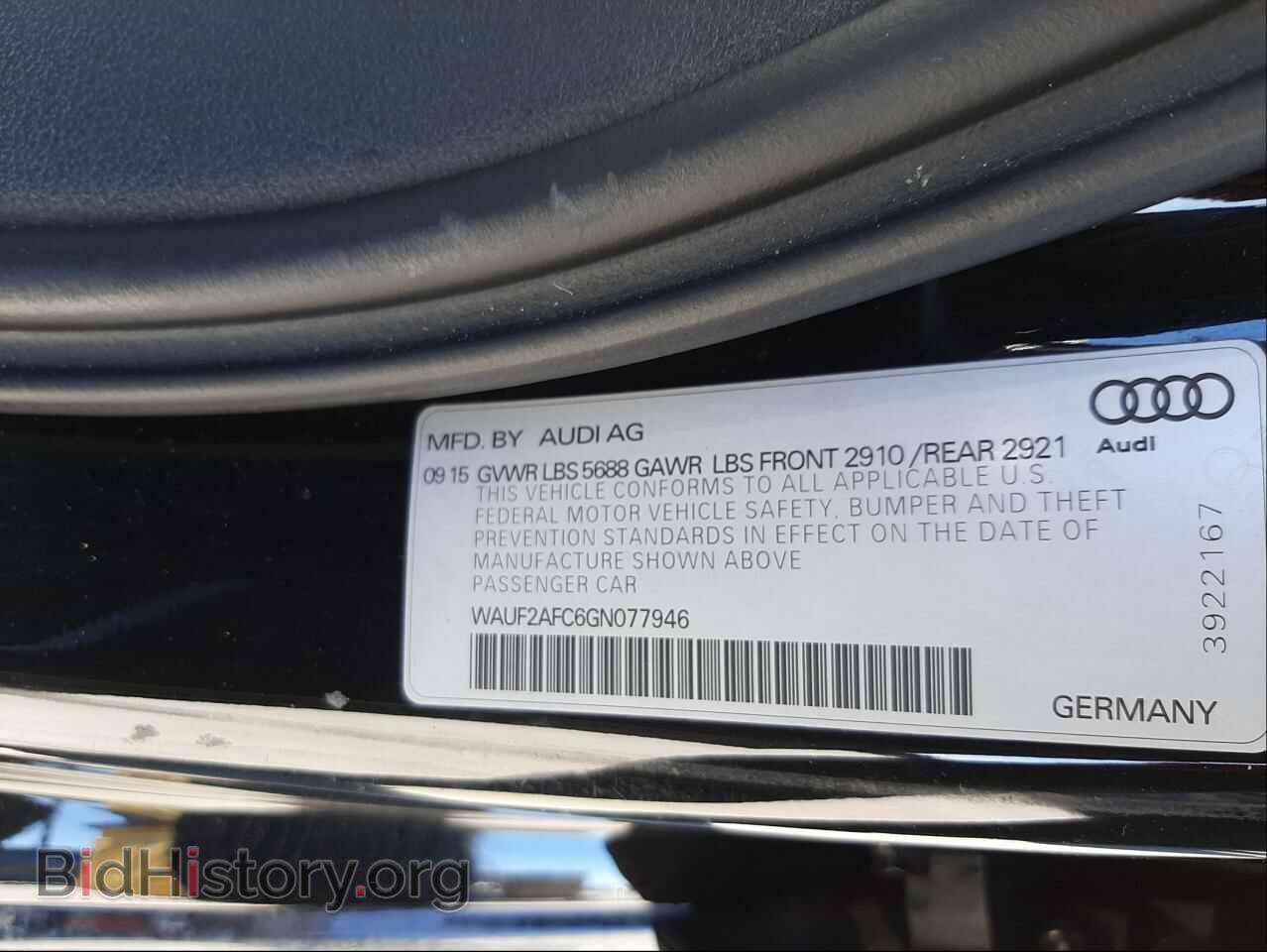 2016 AUDI S6/RS6 - VIN: WAUF2AFC6GN077946 - Фото 10