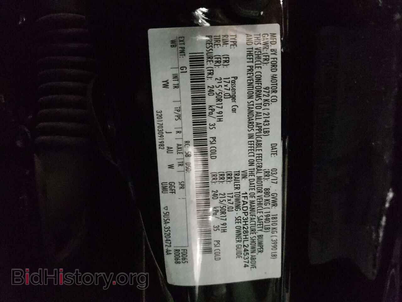 2017 FORD FOCUS - VIN: 1FADP3H28HL245374 - Фото 10