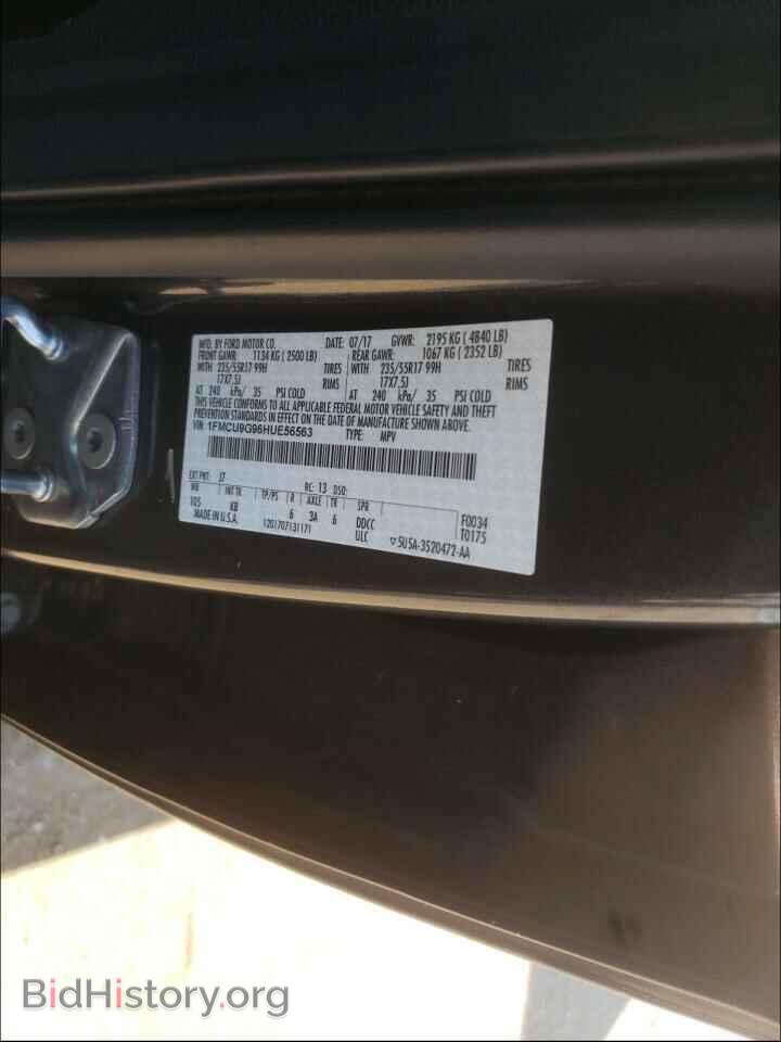 2017 FORD ESCAPE - VIN: 1FMCU9G96HUE56563 - Фото 10