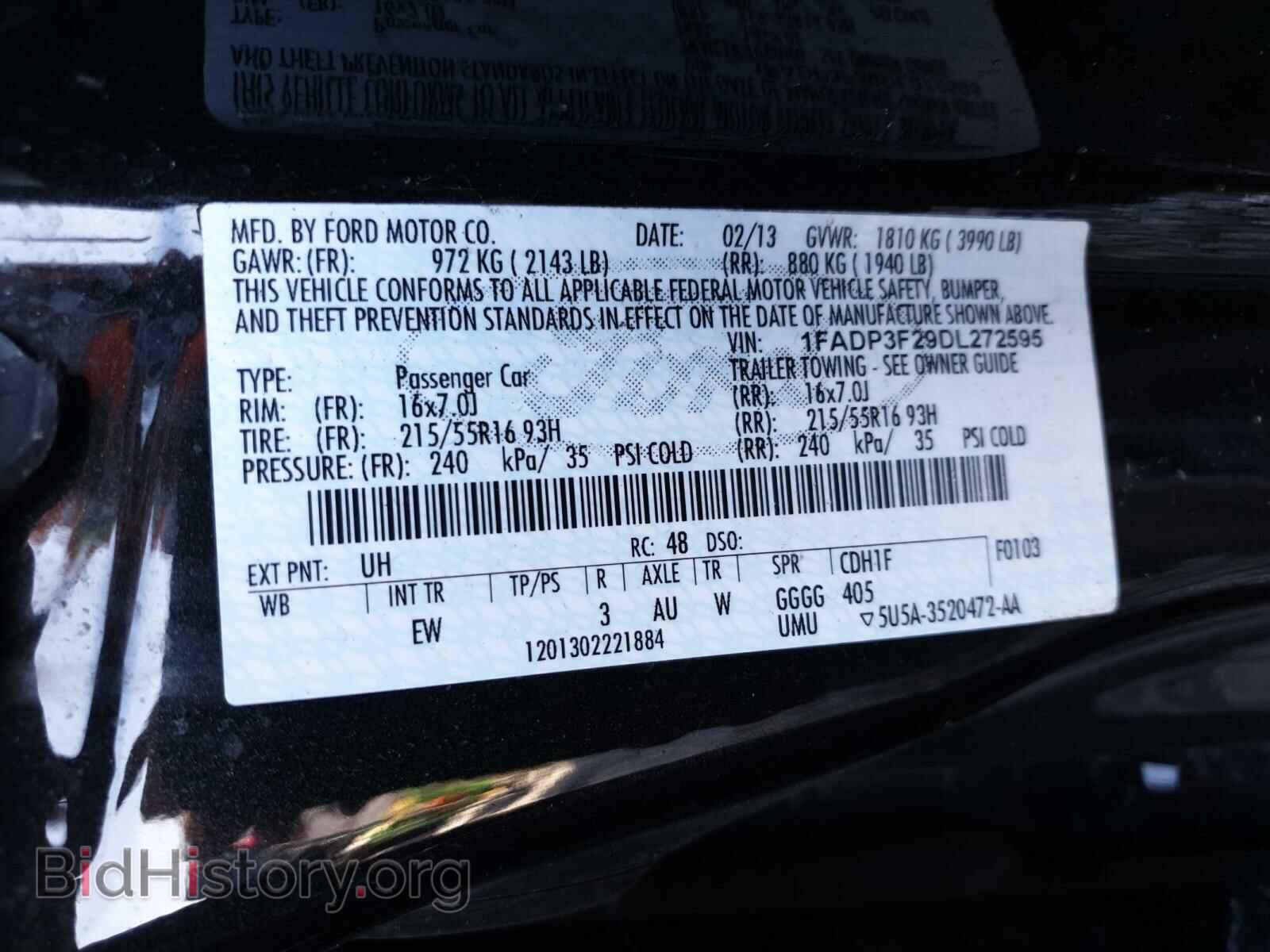 2013 FORD FOCUS - VIN: 1FADP3F29DL272595 - Фото 10