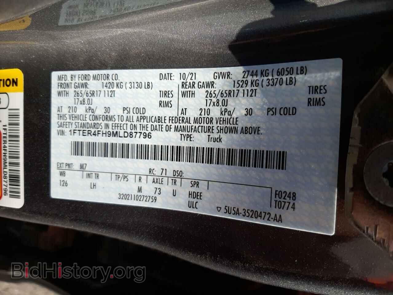 2021 FORD RANGER - VIN: 1FTER4FH9MLD87796 - Фото 10