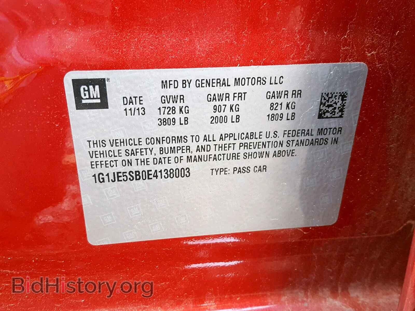 2014 CHEVROLET SONIC - VIN: 1G1JE5SB0E4138003 - Photo 10