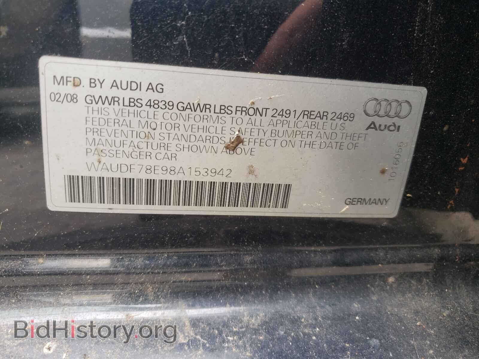 2008 AUDI A4 - VIN: WAUDF78E98A153942 - Фото 10