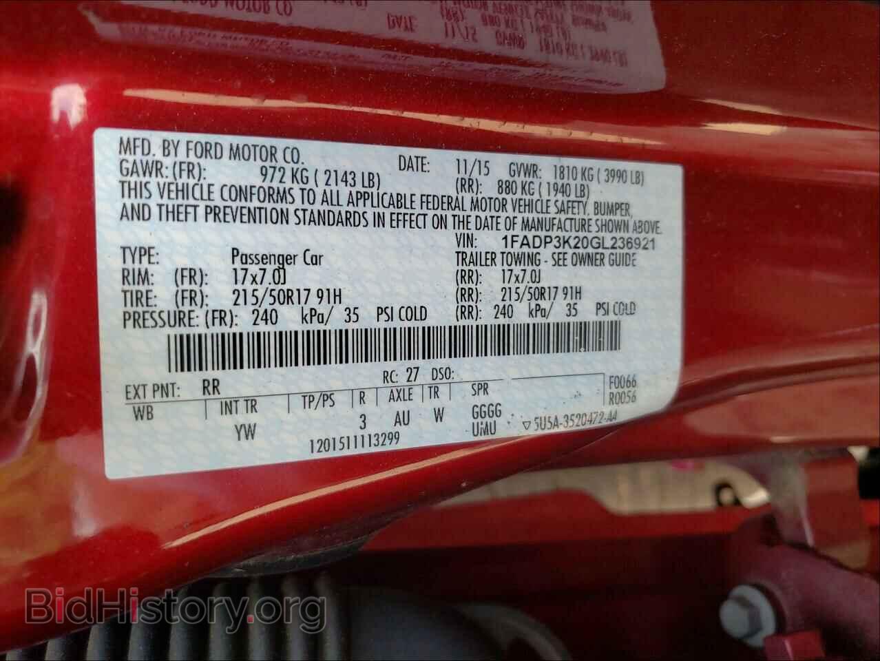 2016 FORD FOCUS - VIN: 1FADP3K20GL236921 - Фото 10