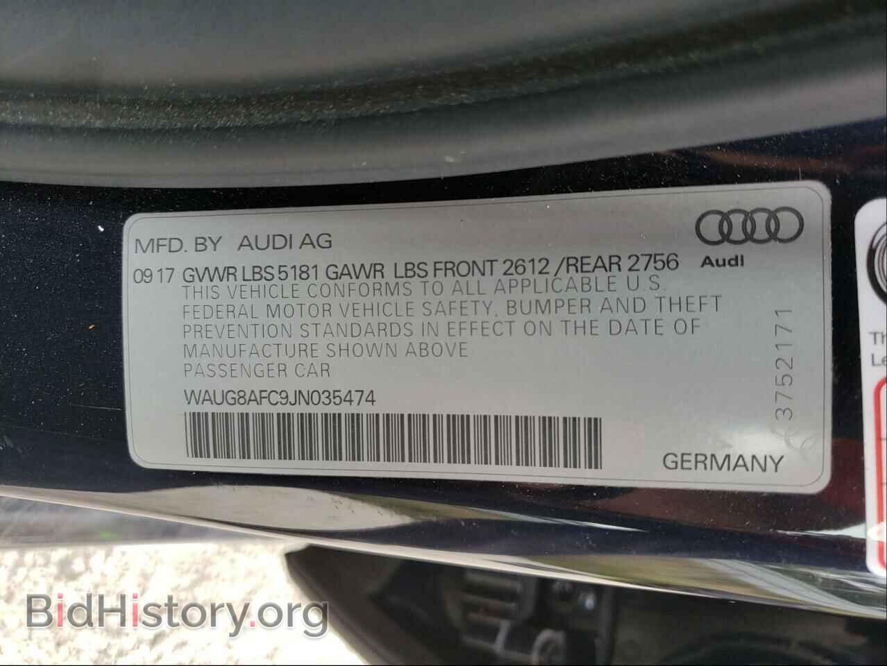 2018 AUDI A6 - VIN: WAUG8AFC9JN035474 - Фото 10