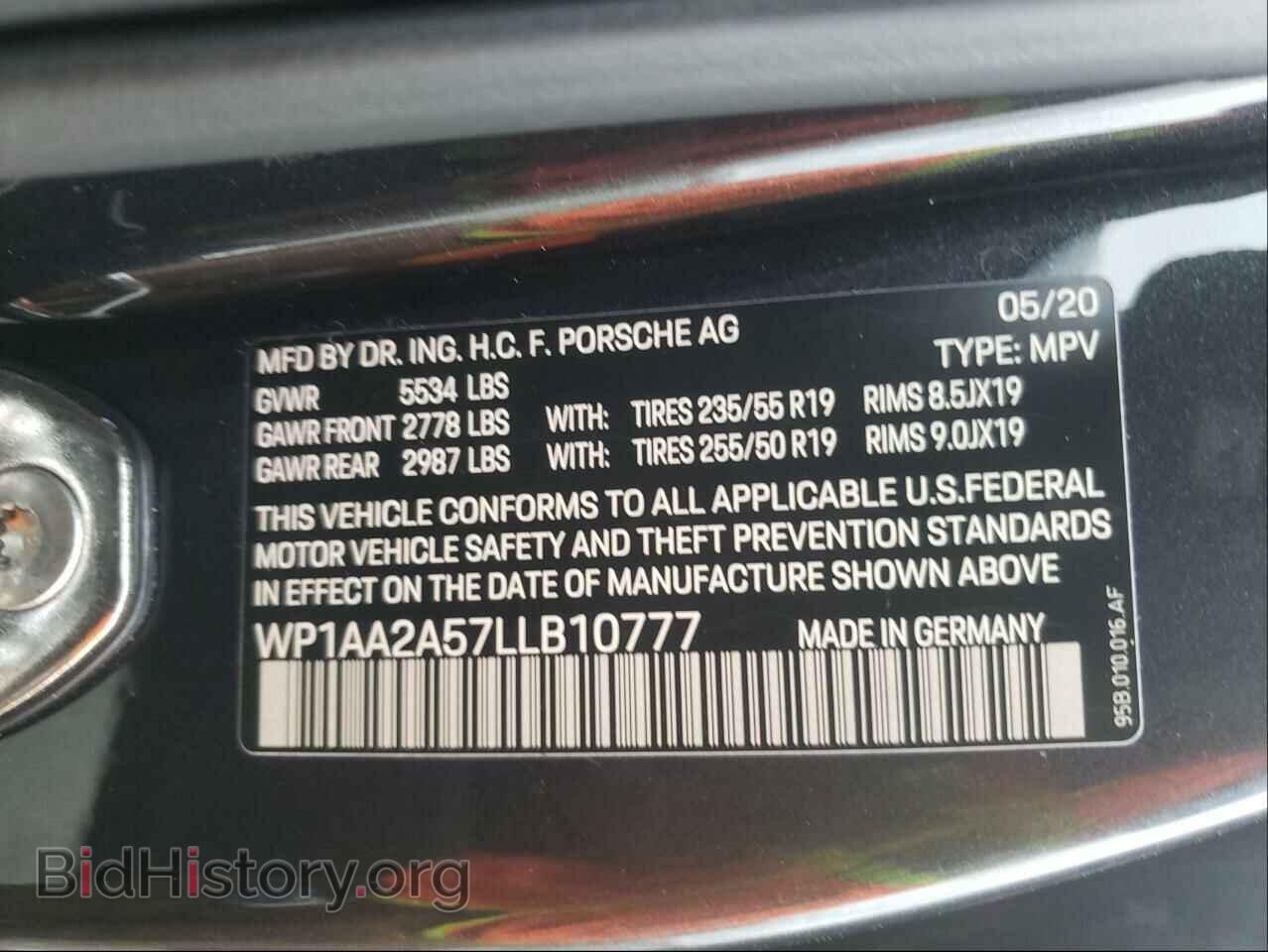 2020 PORSCHE MACAN - VIN: WP1AA2A57LLB10777 - Фото 10