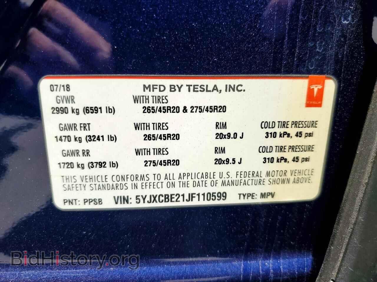 2018 TESLA MODEL X - VIN: 5YJXCBE21JF110599 - Photo 14