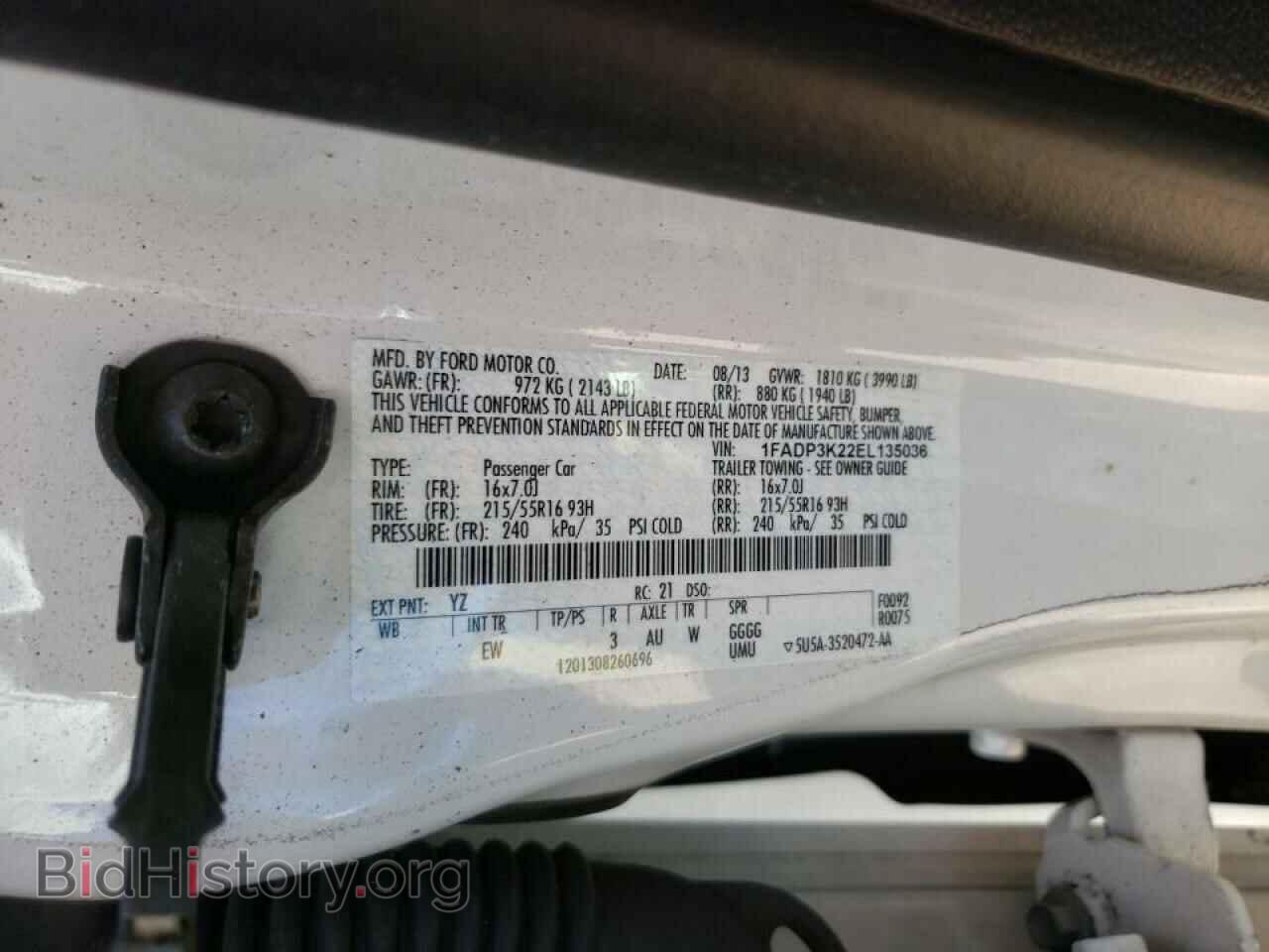 2014 FORD FOCUS - VIN: 1FADP3K22EL135036 - Фото 10