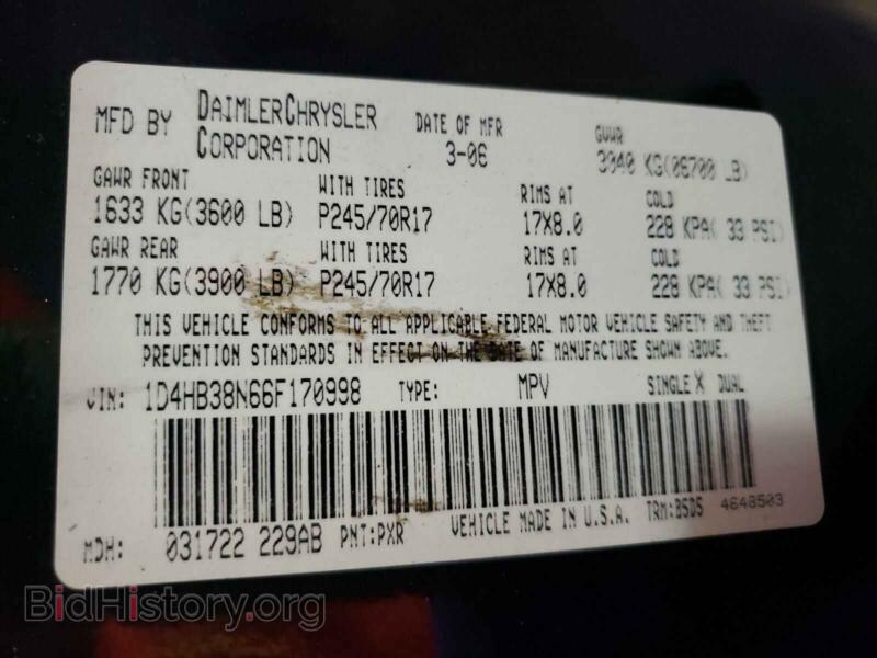 2006 Dodge DURANGO (VIN 1D4HB38N66F170998) — photo 10 of 10
