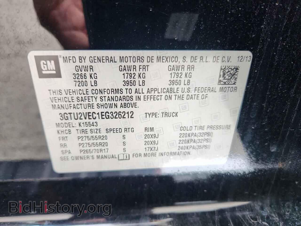 2014 GMC SIERRA - VIN: 3GTU2VEC1EG326212 - Фото 12