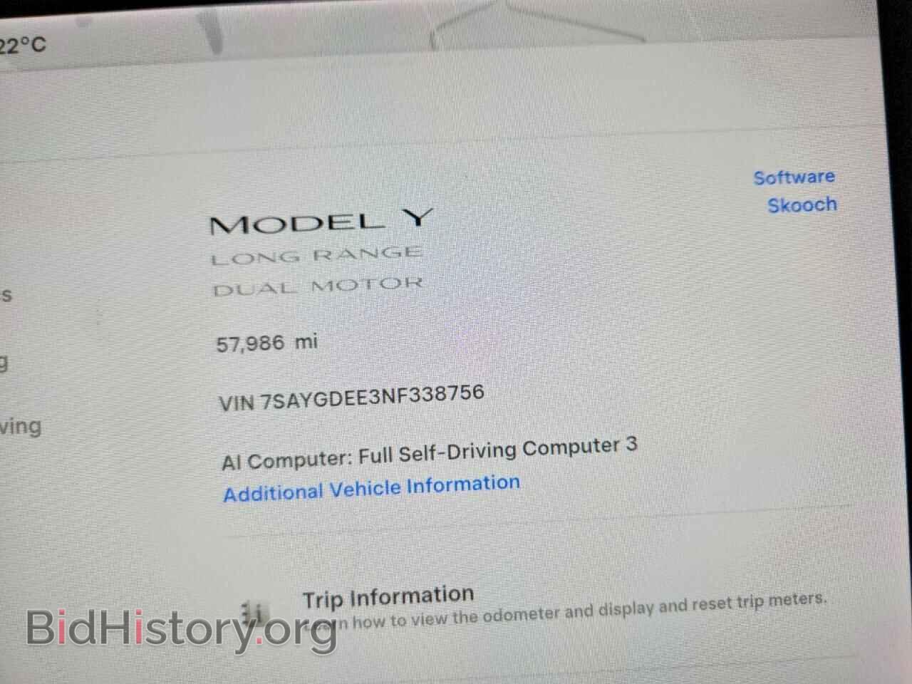 2022 TESLA MODEL Y - VIN: 7SAYGDEE3NF338756 - Photo 9
