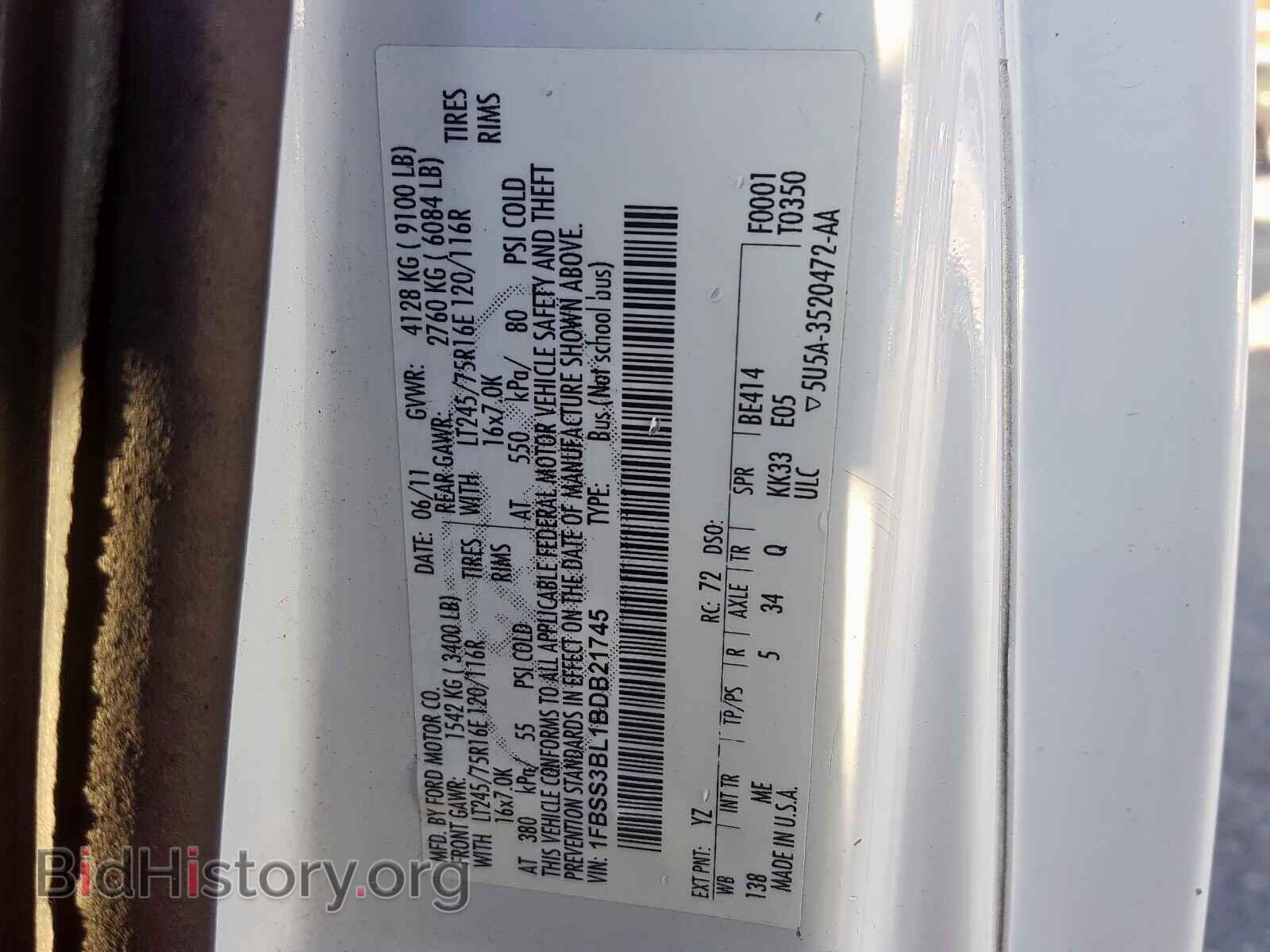 2011 FORD ECONOLINE - VIN: 1FBSS3BL1BDB21745 - Фото 10