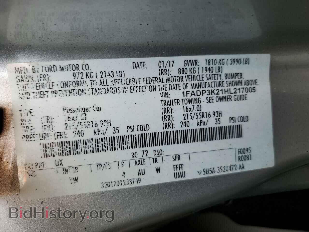 2017 FORD FOCUS - VIN: 1FADP3K21HL217005 - Фото 12