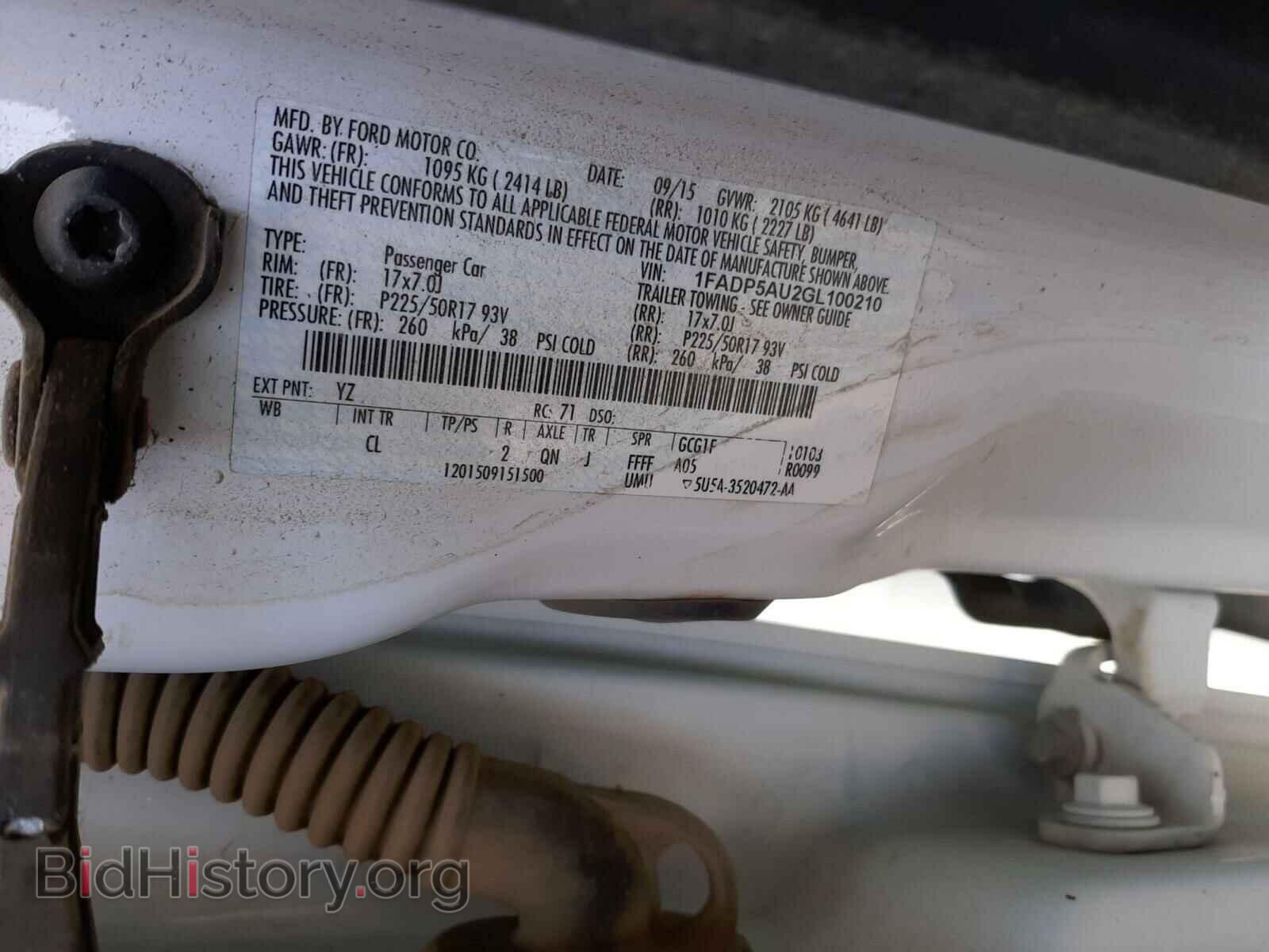 2016 FORD CMAX - VIN: 1FADP5AU2GL100210 - Фото 10