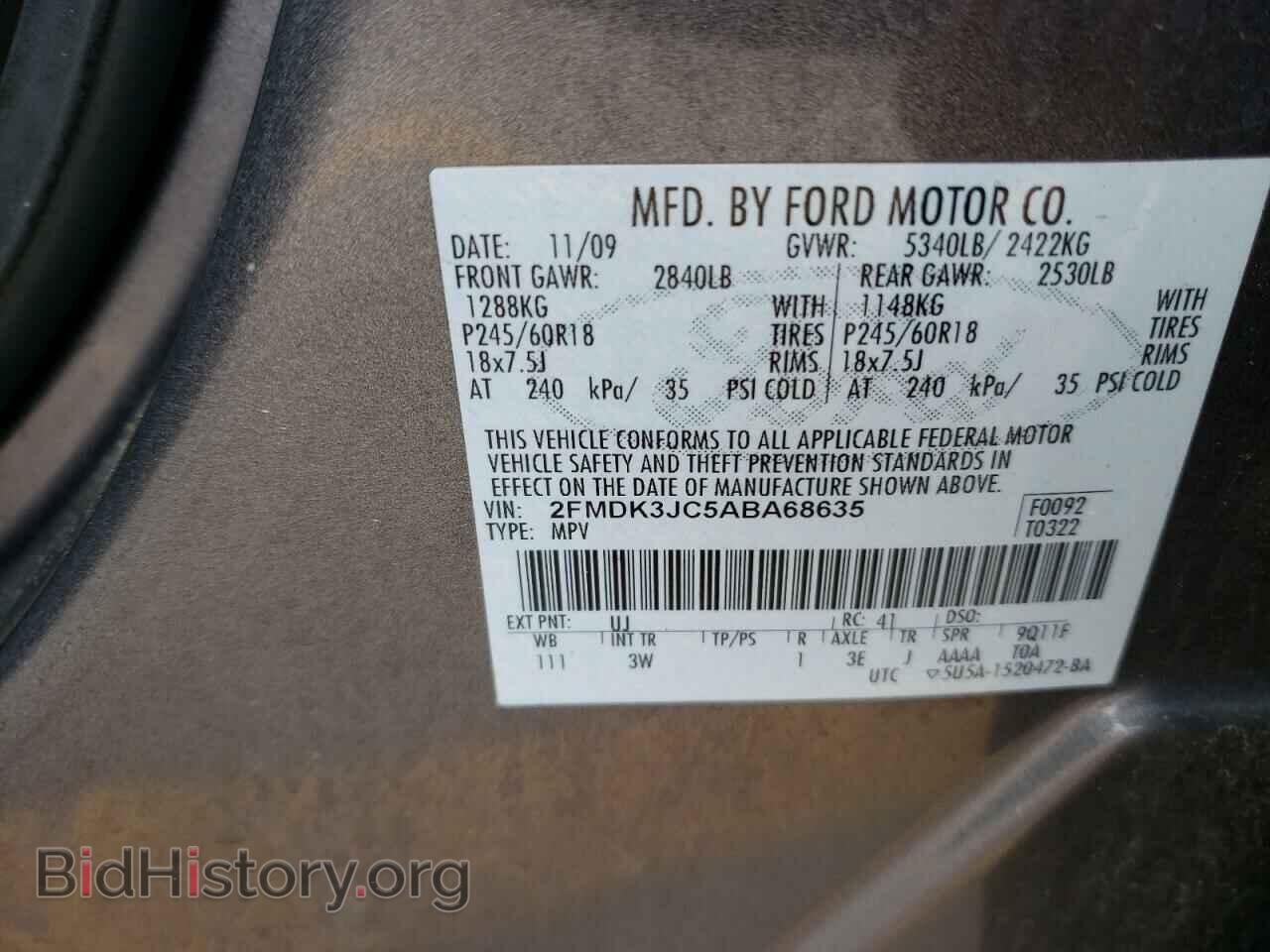 2010 FORD EDGE - VIN: 2FMDK3JC5ABA68635 - Photo 10