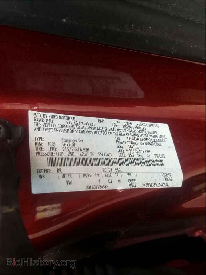 2016 FORD FOCUS - VIN: 1FADP3F25GL265938 - Photo 10