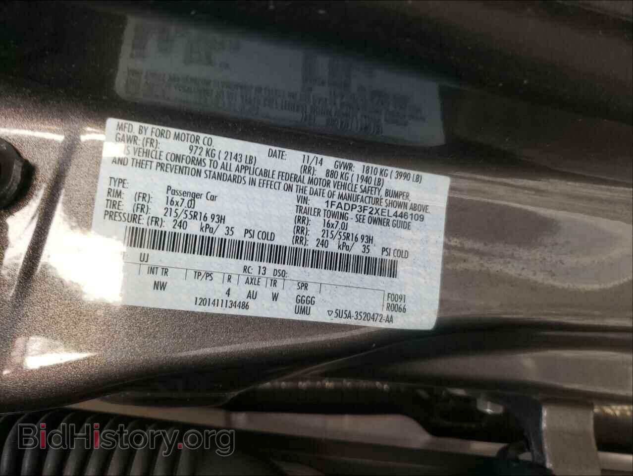 2014 FORD FOCUS - VIN: 1FADP3F2XEL446109 - Фото 10