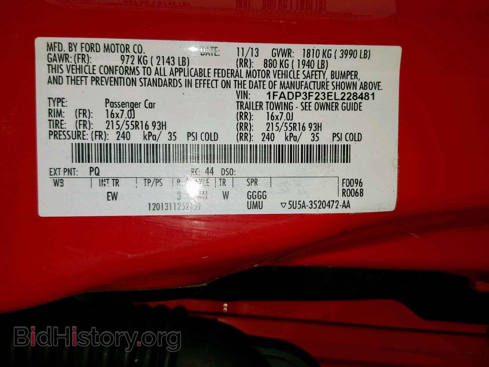 2014 FORD FOCUS SE - VIN: 1FADP3F23EL228481 - Фото 10
