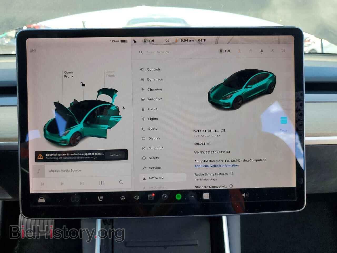 2019 TESLA MODEL 3 - VIN: 5YJ3E1EA3KF421141 - Фото 9
