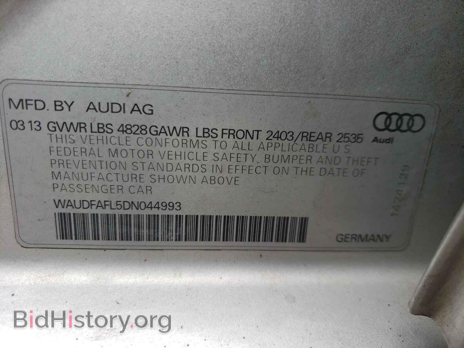 2013 AUDI A4 - VIN: WAUDFAFL5DN044993 - Photo 10