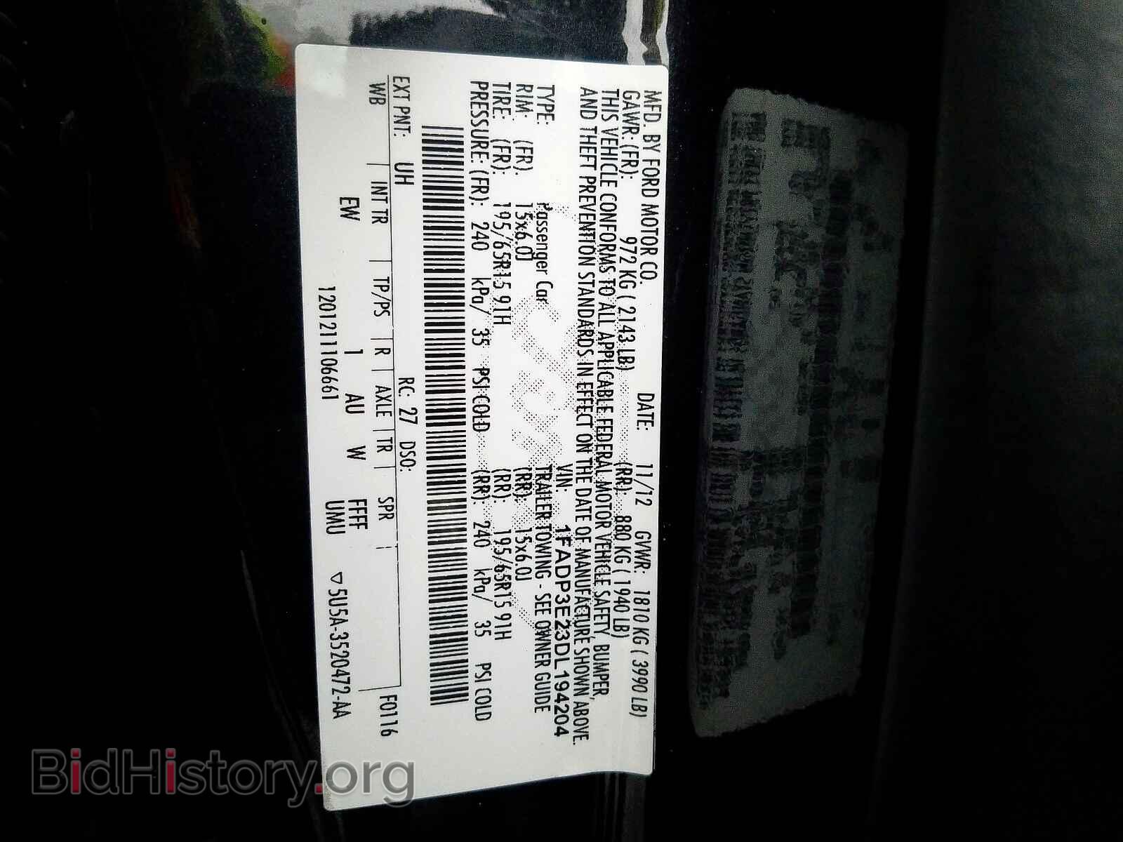 2013 FORD FOCUS - VIN: 1FADP3E23DL194204 - Photo 10