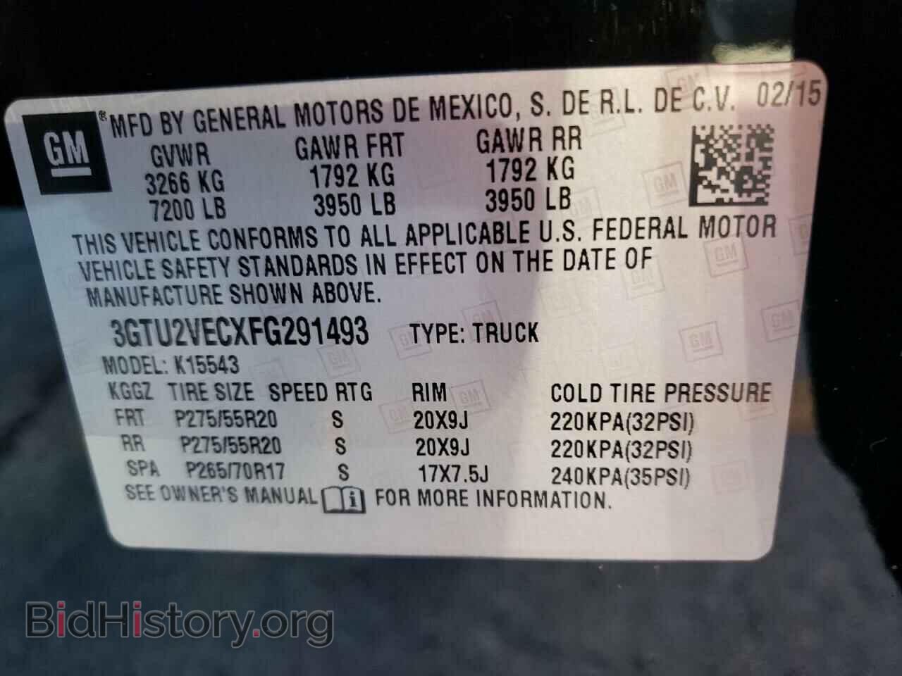 2015 GMC SIERRA - VIN: 3GTU2VECXFG291493 - Фото 10