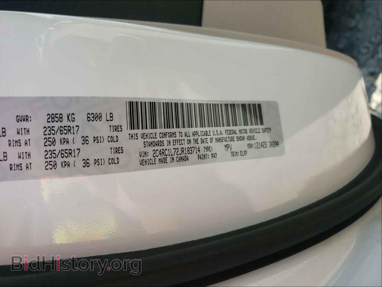 2018 CHRYSLER PACIFICA - VIN: 2C4RC1L72JR183714 - Photo 10