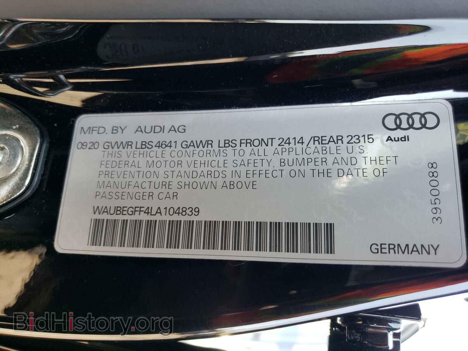 2020 AUDI A3 - VIN: WAUBEGFF4LA104839 - Фото 10