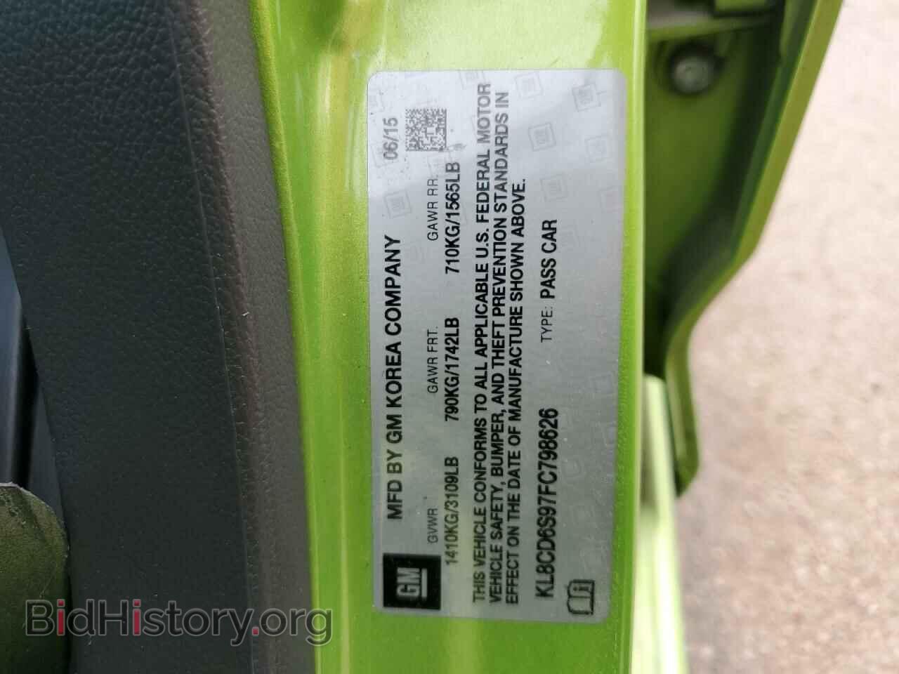 2015 CHEVROLET SPARK - VIN: KL8CD6S97FC798626 - Фото 12