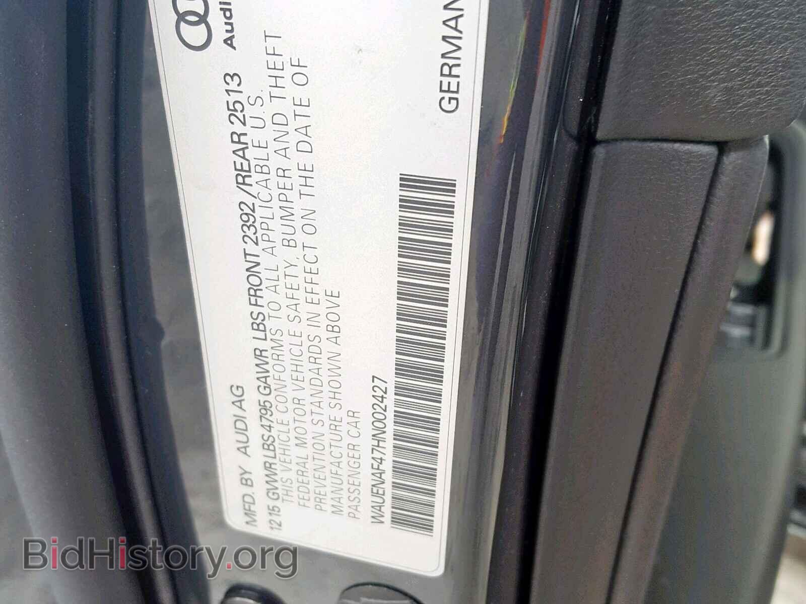 2017 AUDI A4 - VIN: WAUENAF47HN002427 - Фото 10