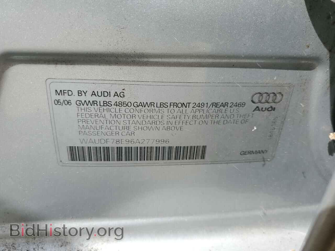 2006 AUDI A4 - VIN: WAUDF78E96A277996 - Фото 10