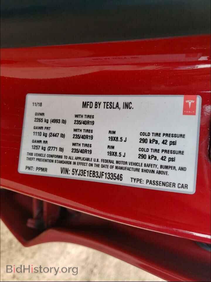 2018 TESLA MODEL 3 - VIN: 5YJ3E1EB3JF133546 - Photo 10
