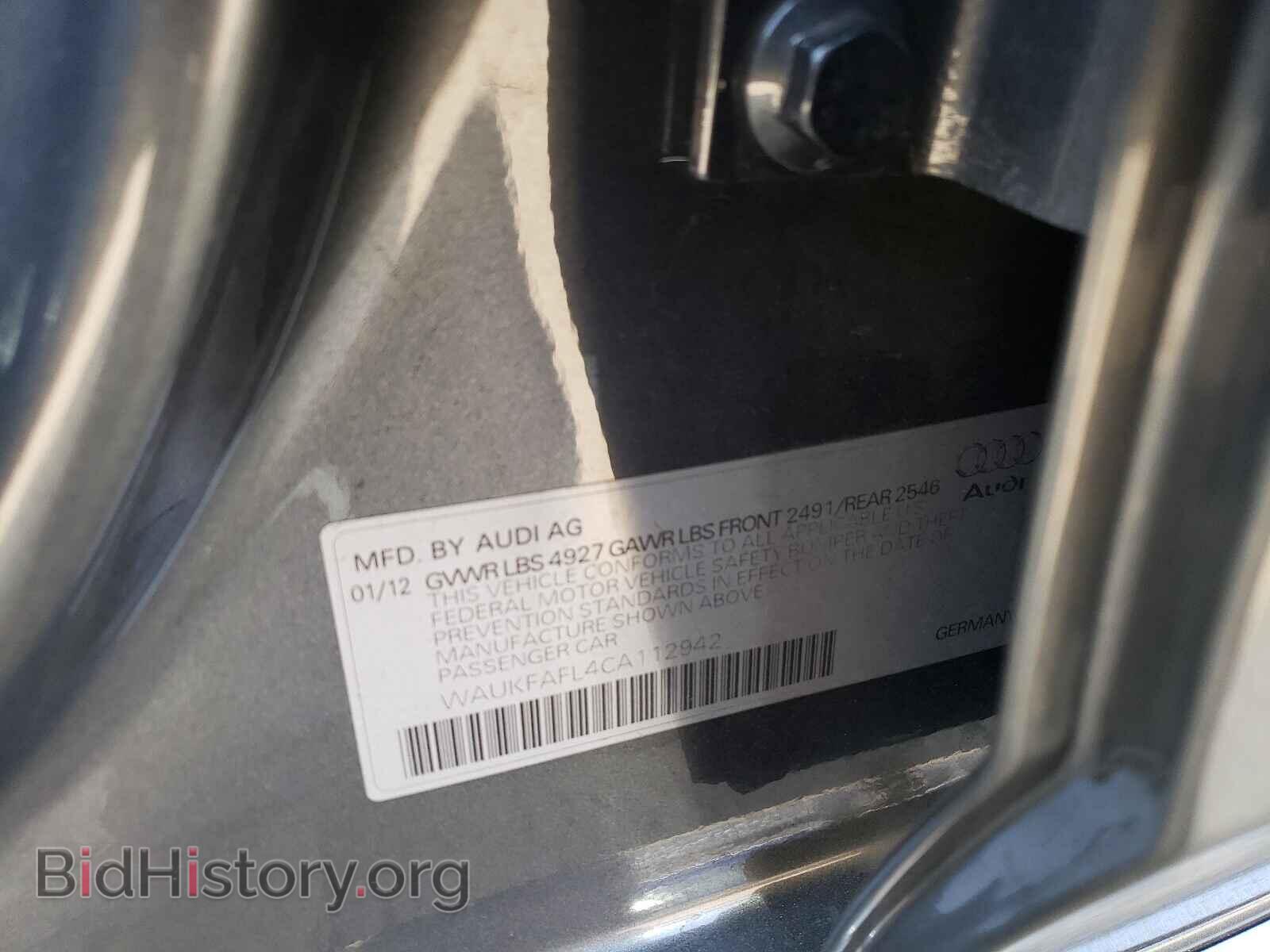 2012 AUDI A4 - VIN: WAUKFAFL4CA112942 - Фото 10