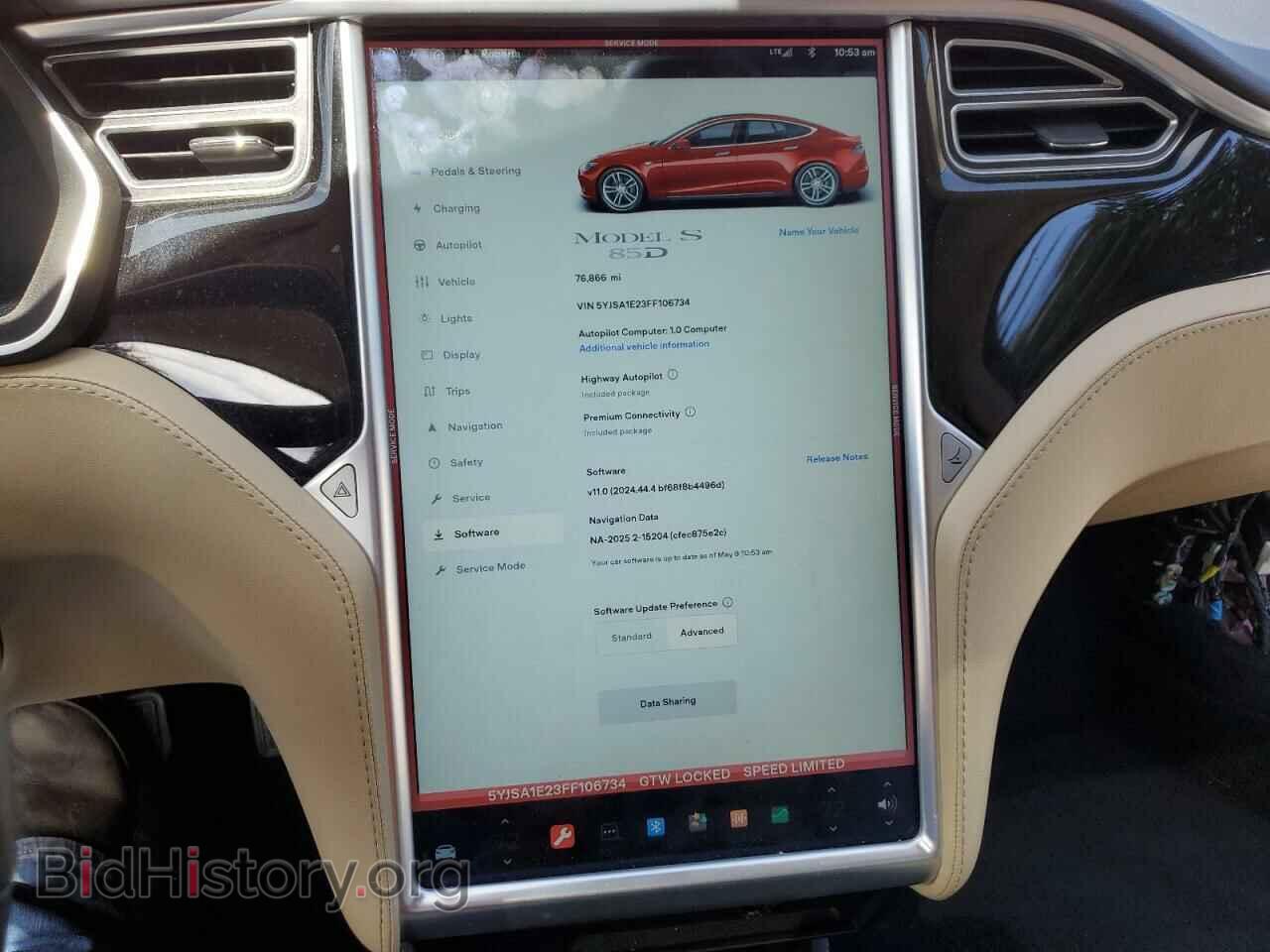 2015 TESLA MODEL S - VIN: 5YJSA1E23FF106734 - Фото 9
