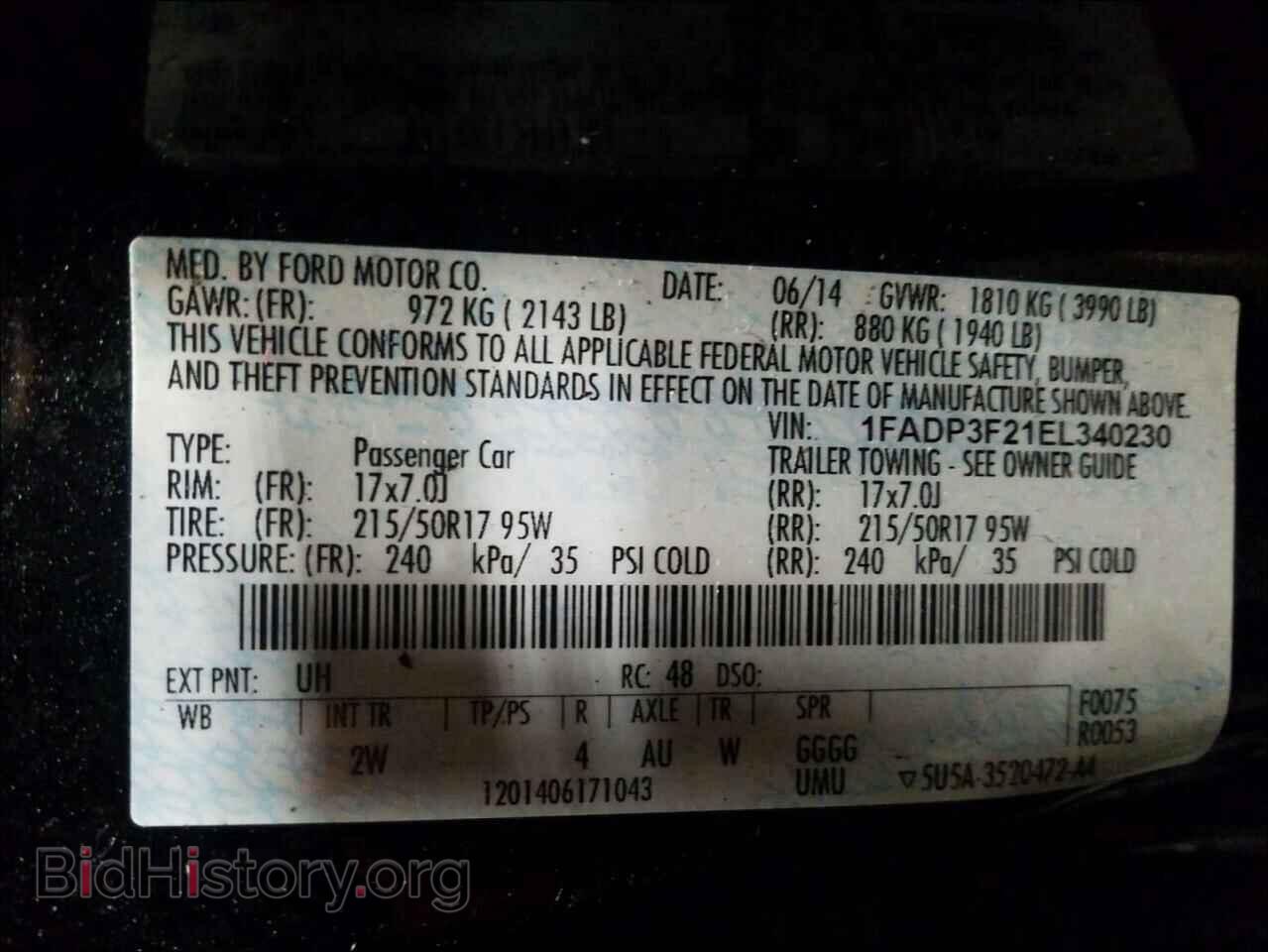 2014 FORD FOCUS - VIN: 1FADP3F21EL340230 - Photo 10